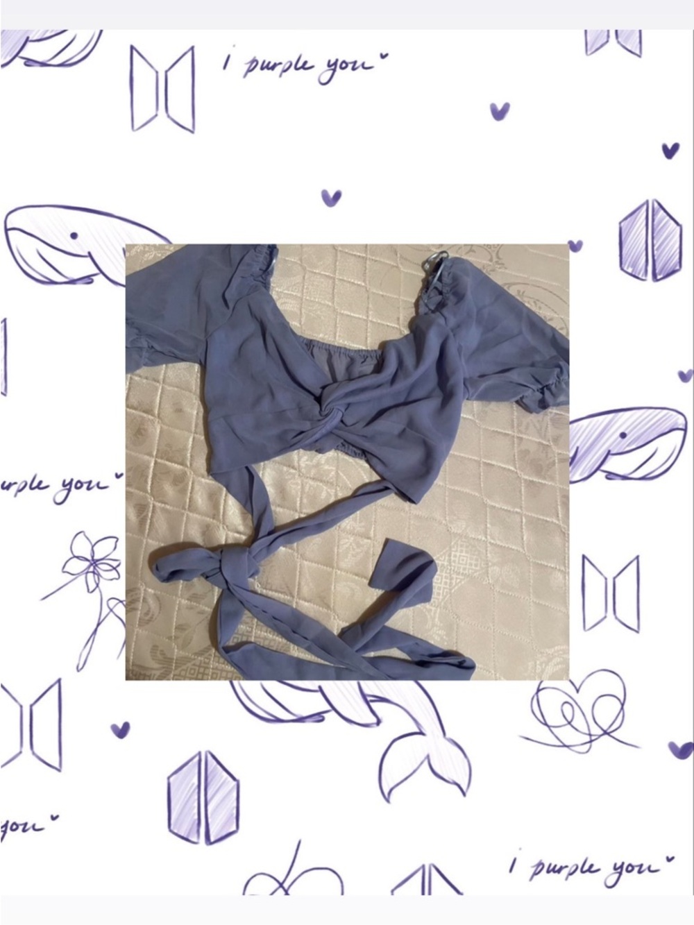 Periwinkle Body Wrap Crop Top